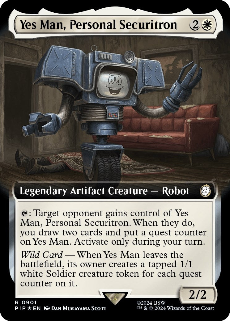 Image for Yes Man, Personal Securitron (Extended Art) (Surge Foil) (Universes Beyond: Fallout) (901) - Magic: The Gathering