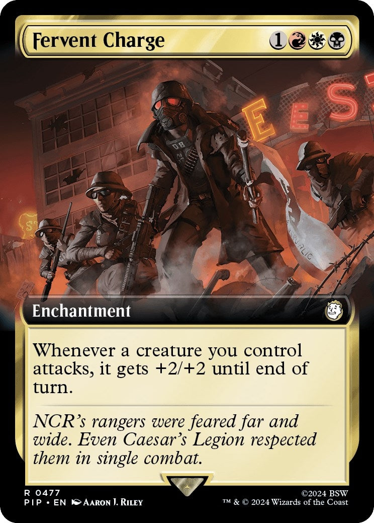 Image for Fervent Charge (Extended Art) (Universes Beyond: Fallout) (477) - Magic: The Gathering