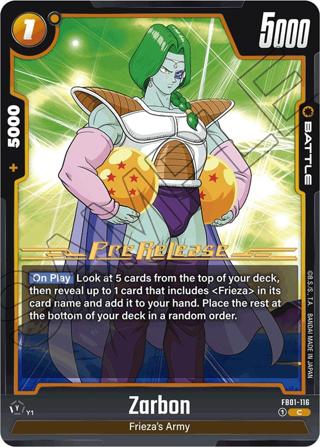 Image for Zarbon (Awakened Pulse Pre-Release Cards) (FB01-116) - Dragon Ball Super: Fusion World