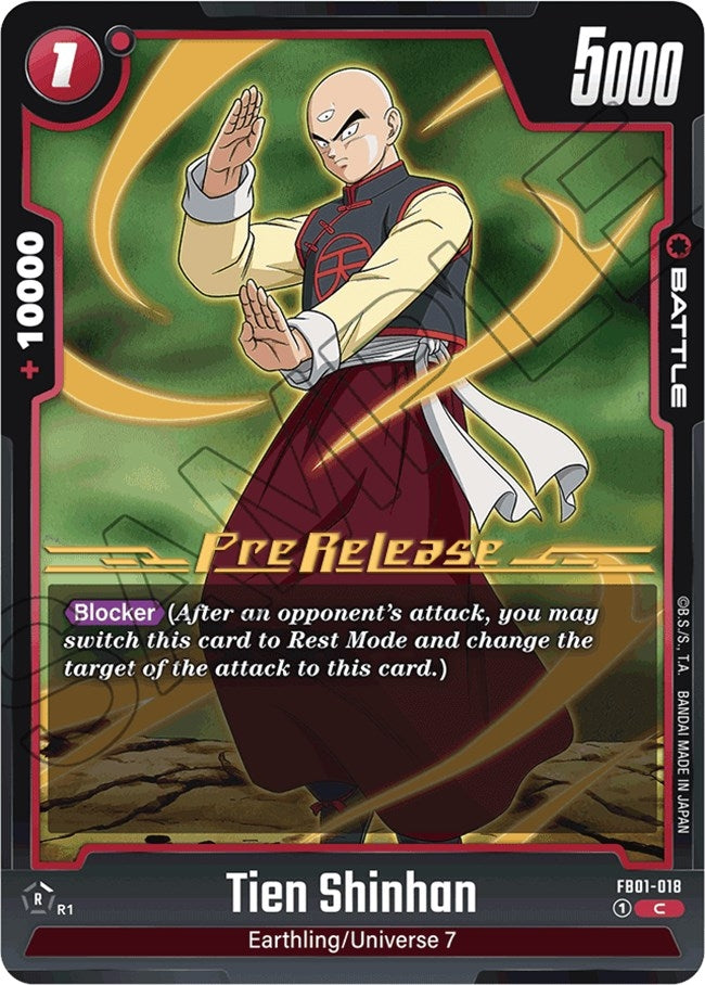 Image for Tien Shinhan - FB01-018 (Awakened Pulse Pre-Release Cards) (FB01-018) - Dragon Ball Super: Fusion World