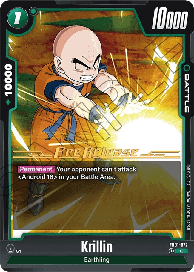 Image for Krillin - FB01-072 (Awakened Pulse Pre-Release Cards) (FB01-072) - Dragon Ball Super: Fusion World