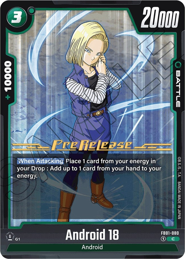 Image for Android 18 - FB01-080 (Awakened Pulse Pre-Release Cards) (FB01-080) - Dragon Ball Super: Fusion World