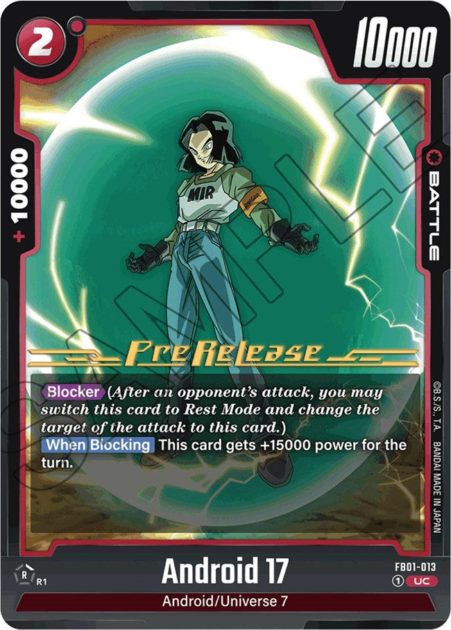 Image for Android 17 - FB01-013 (Awakened Pulse Pre-Release Cards) (FB01-013) - Dragon Ball Super: Fusion World