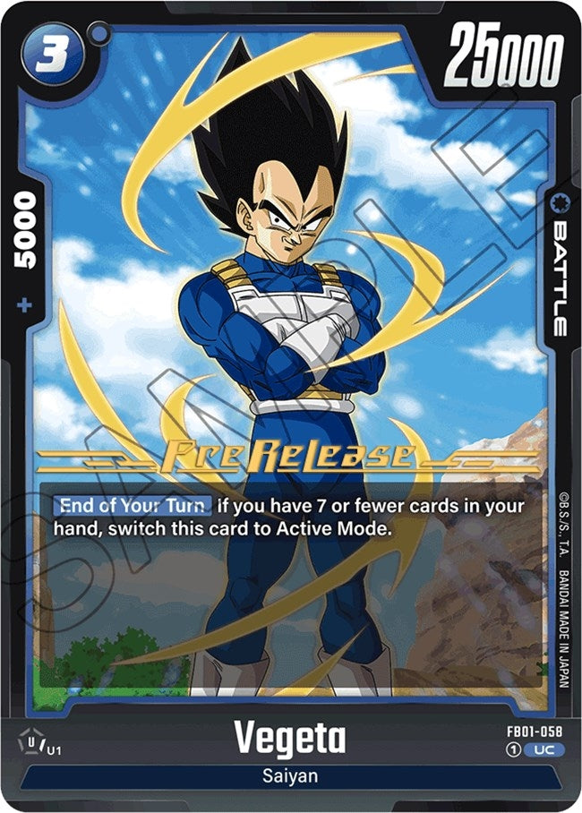 Image for Vegeta - FB01-058 (Awakened Pulse Pre-Release Cards) (FB01-058) - Dragon Ball Super: Fusion World