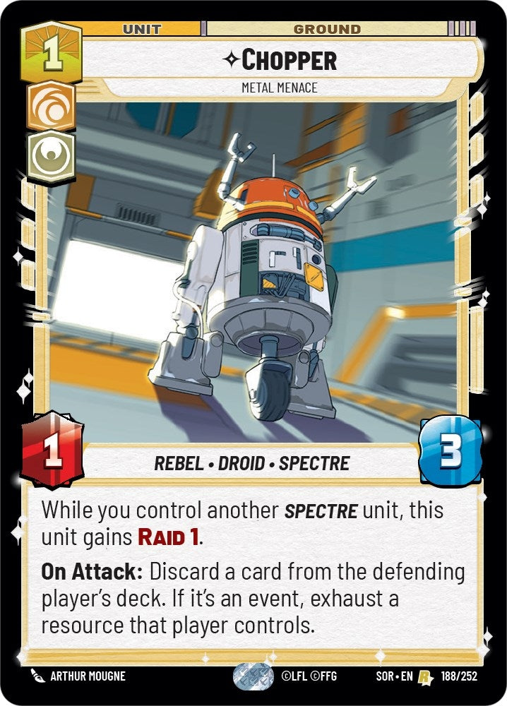 Image for Chopper - Metal Menace (Spark of Rebellion) (188/252) - Star Wars: Unlimited