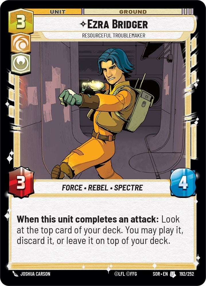 Image for Ezra Bridger - Resourceful Troublemaker (Spark of Rebellion) (192/252) - Star Wars: Unlimited