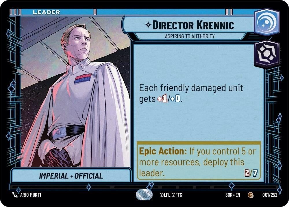 Image for Director Krennic - Aspiring to Authority (Spark of Rebellion) (001/252) - Star Wars: Unlimited
