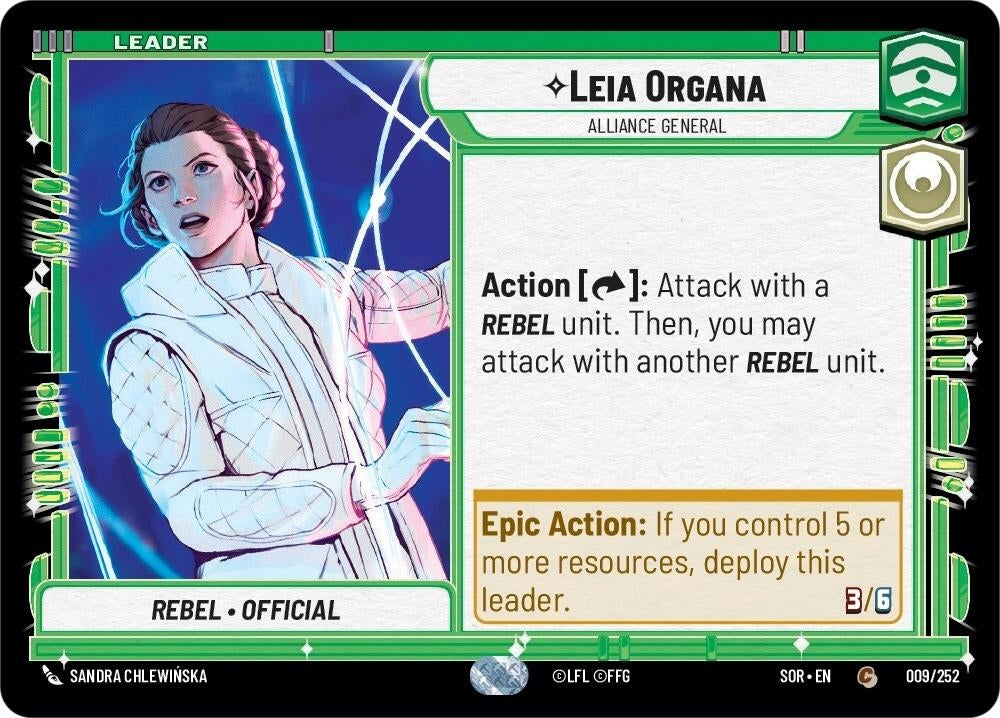 Image for Leia Organa - Alliance General (Spark of Rebellion) (009/252) - Star Wars: Unlimited