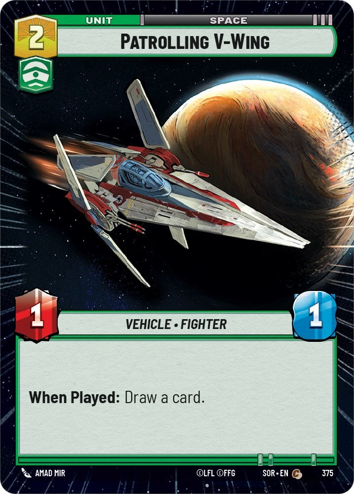 Image for Patrolling V-Wing (Hyperspace) (Spark of Rebellion) (375) - Star Wars: Unlimited