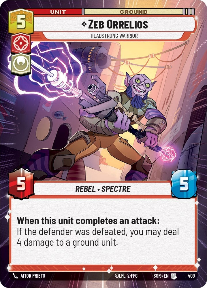 Image for Zeb Orrelios - Headstrong Warrior (Hyperspace) (Spark of Rebellion) (409) - Star Wars: Unlimited