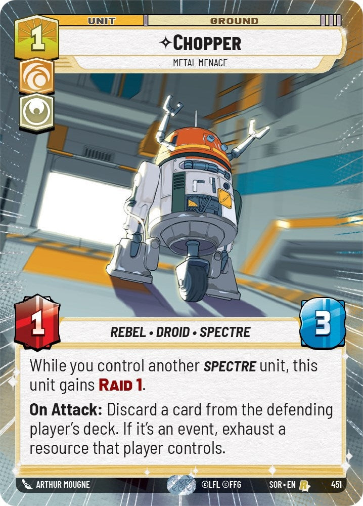 Image for Chopper - Metal Menace (Hyperspace) (Spark of Rebellion) (451) - Star Wars: Unlimited