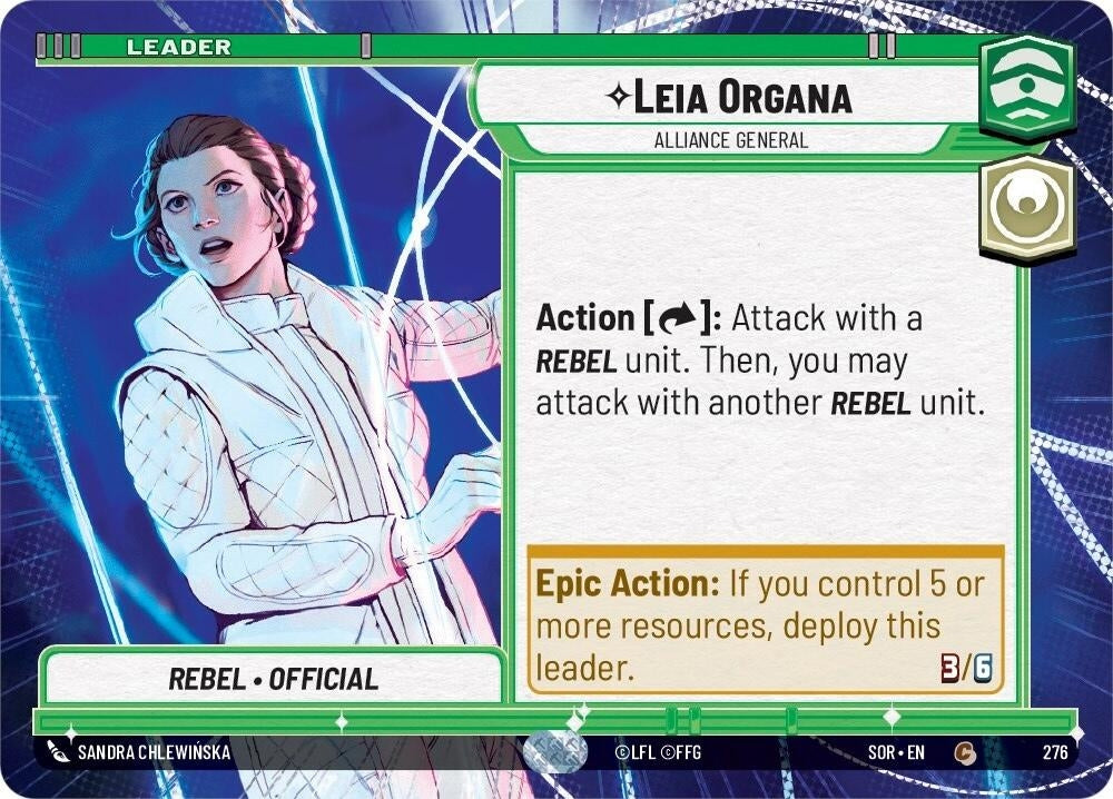 Image for Leia Organa - Alliance General (Hyperspace) (Spark of Rebellion) (276) - Star Wars: Unlimited