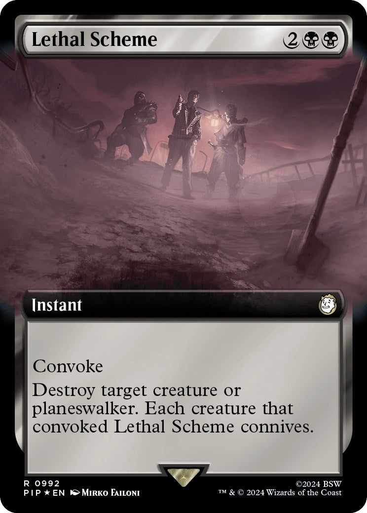 Image for Lethal Scheme (Extended Art) (Surge Foil) (Universes Beyond: Fallout) (992) - Magic: The Gathering