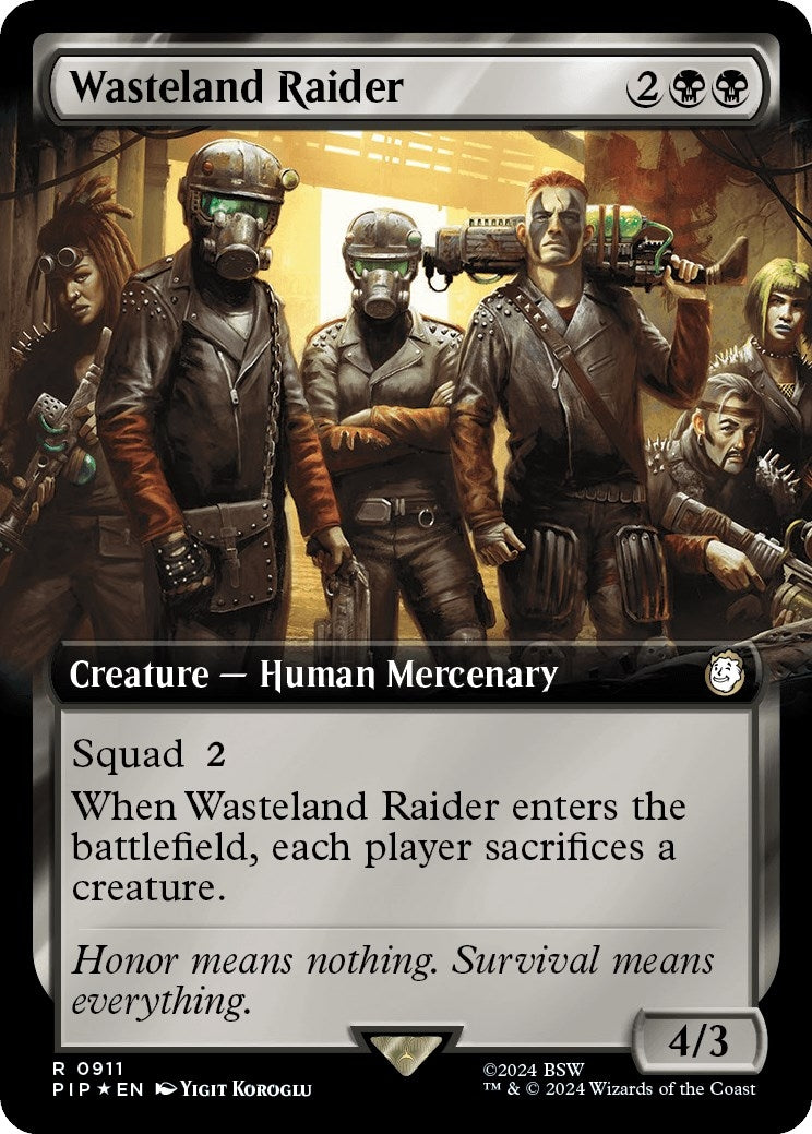 Image for Wasteland Raider (Extended Art) (Surge Foil) (Universes Beyond: Fallout) (911) - Magic: The Gathering