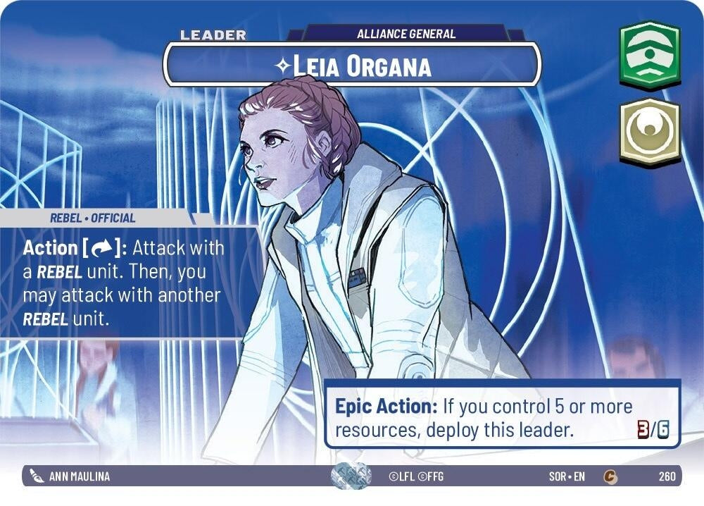 Image for Leia Organa - Alliance General (Showcase) (Spark of Rebellion) (260) - Star Wars: Unlimited