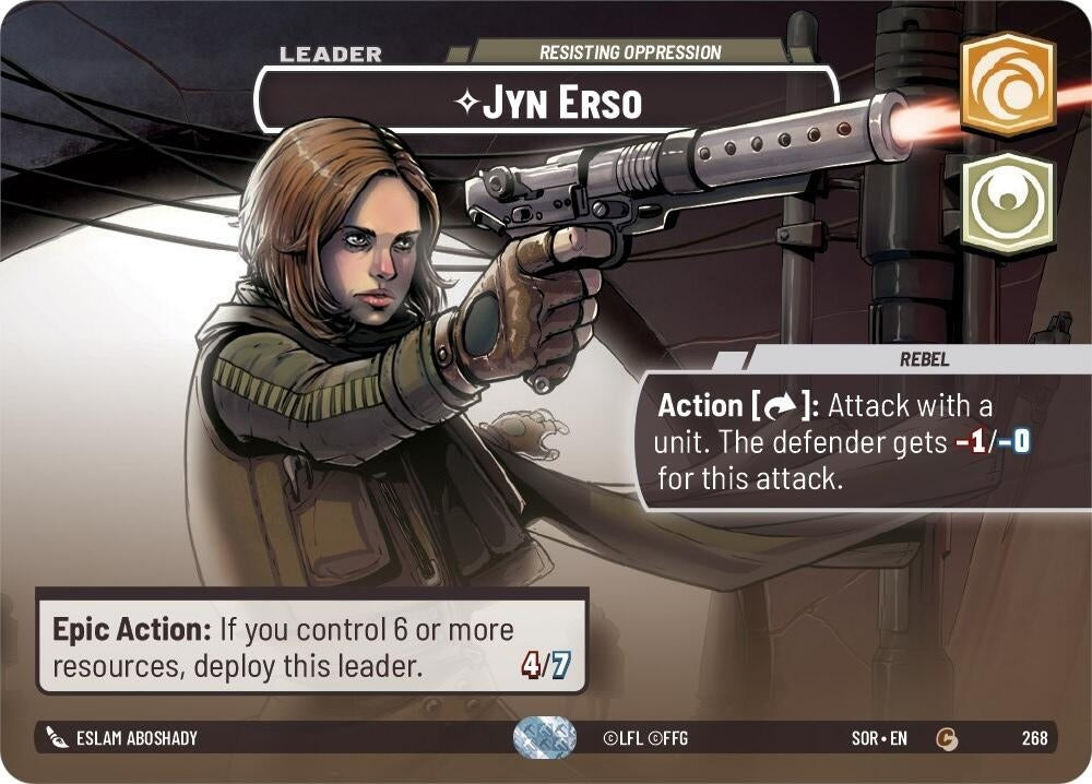 Image for Jyn Erso - Resisting Oppression (Showcase) (Spark of Rebellion) (268) - Star Wars: Unlimited
