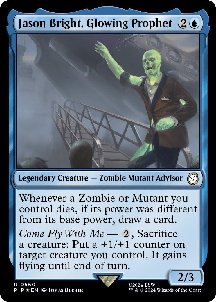 Image for Jason Bright, Glowing Prophet (Surge Foil) (Universes Beyond: Fallout) (560) - Magic: The Gathering