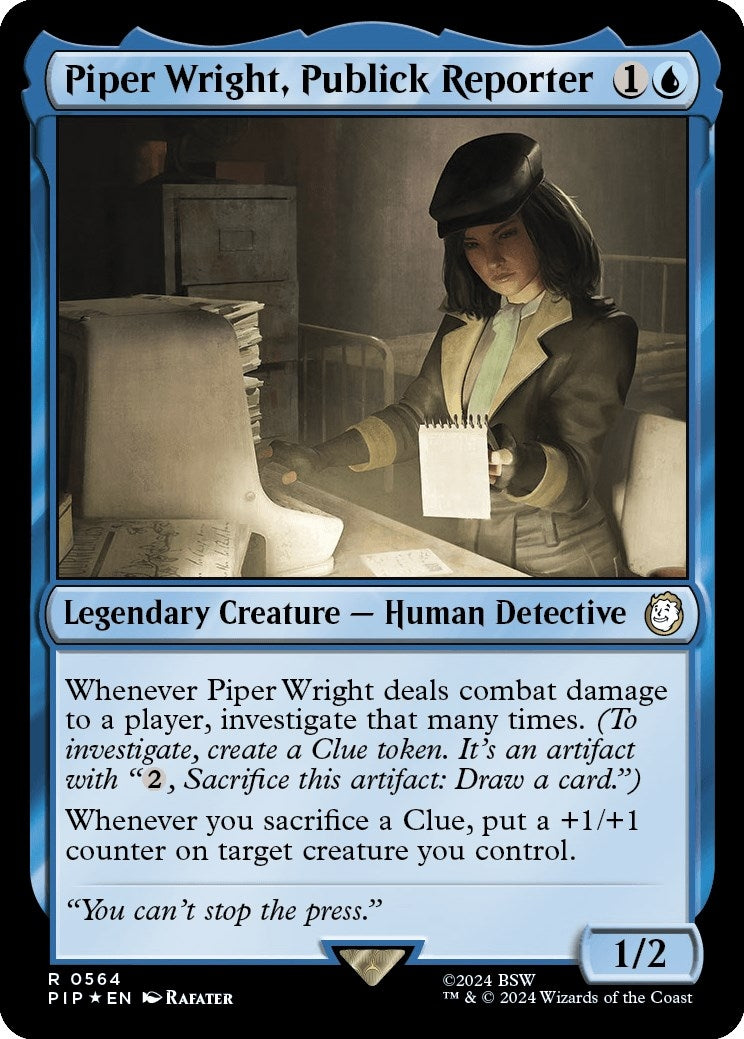 Image for Piper Wright, Publick Reporter (Surge Foil) (Universes Beyond: Fallout) (564) - Magic: The Gathering