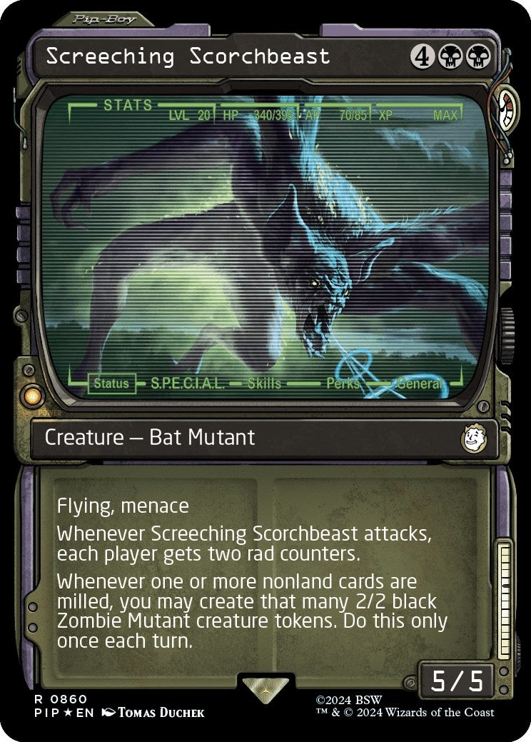 Image for Screeching Scorchbeast (Showcase) (Surge Foil) (Universes Beyond: Fallout) (860) - Magic: The Gathering