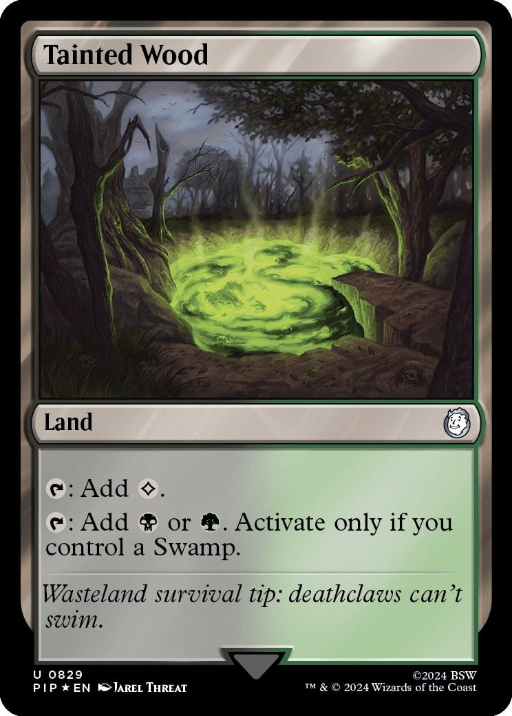 Image for Tainted Wood (Surge Foil) (Universes Beyond: Fallout) (829) - Magic: The Gathering