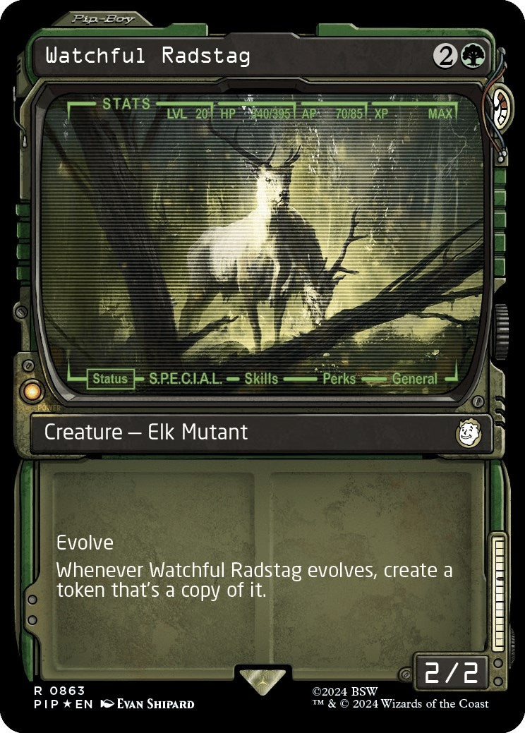 Image for Watchful Radstag (Showcase) (Surge Foil) (Universes Beyond: Fallout) (863) - Magic: The Gathering