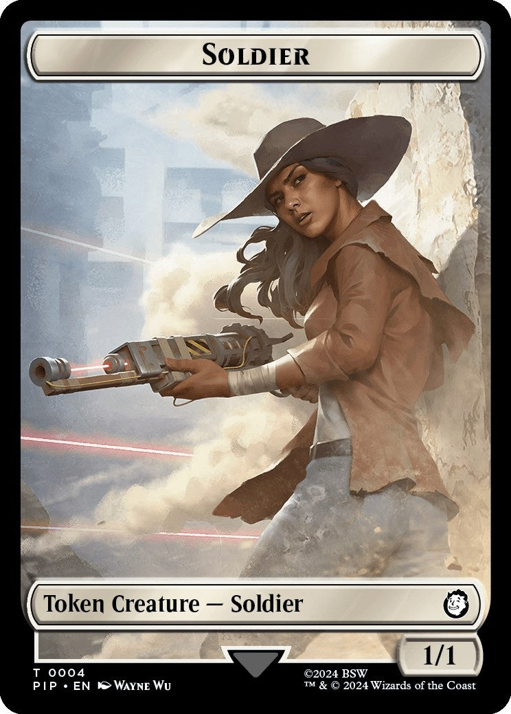 Image for Soldier (0004) // Human Soldier Double-Sided Token (Universes Beyond: Fallout) (4 // 3) - Magic: The Gathering
