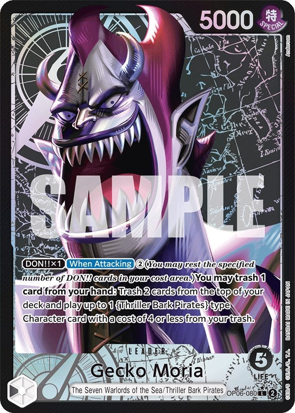 Image for Gecko Moria (080) (Alternate Art) (Wings of the Captain) (OP06-080) - One Piece Card Game