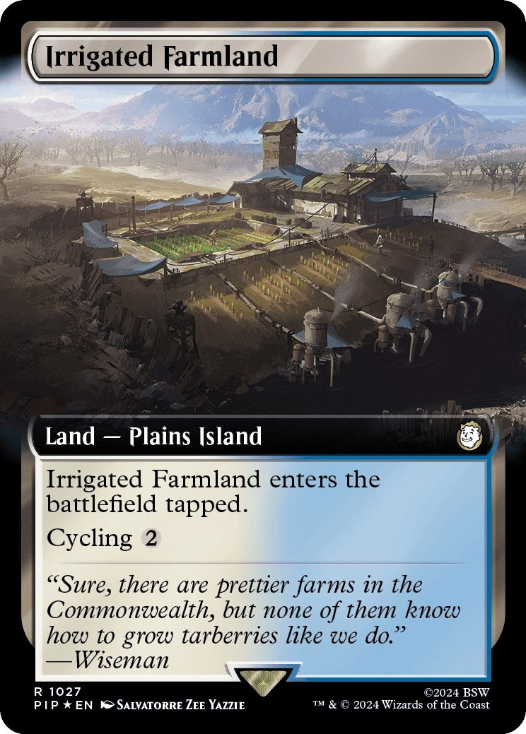 Image for Irrigated Farmland (Extended Art) (Surge Foil) (Universes Beyond: Fallout) (1027) - Magic: The Gathering