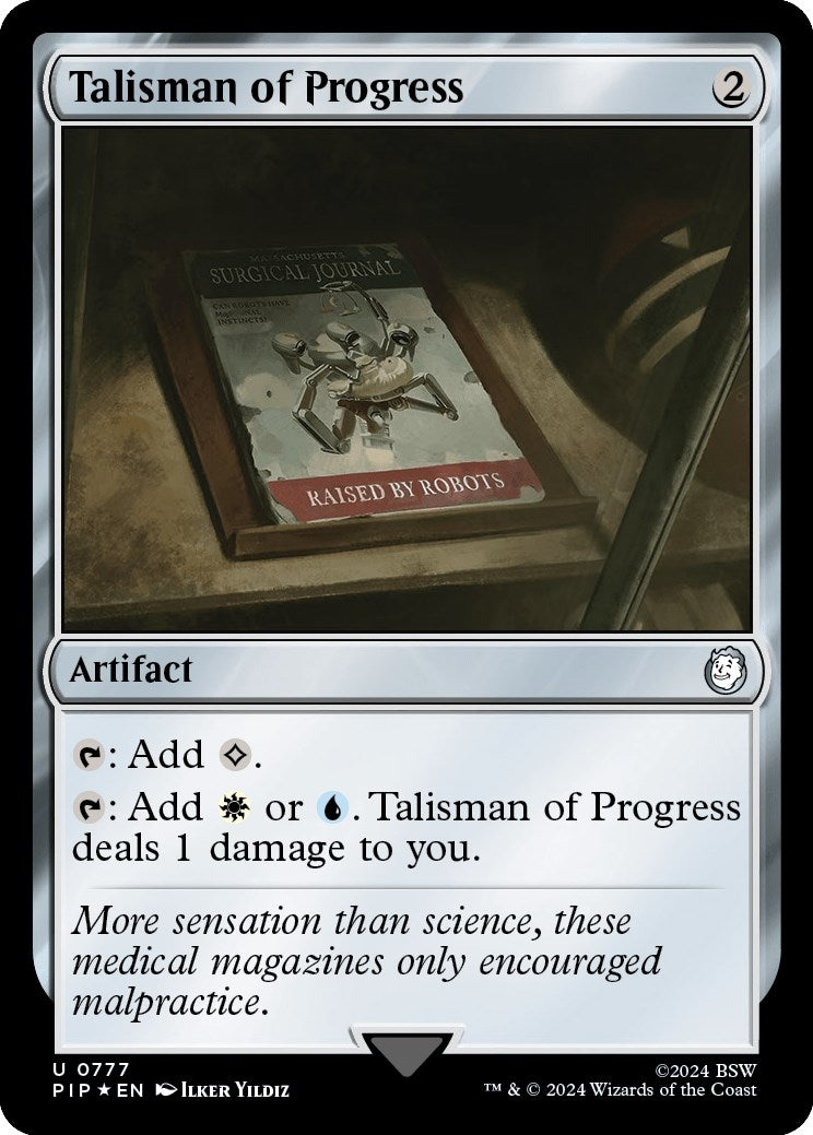 Image for Talisman of Progress (Surge Foil) (Universes Beyond: Fallout) (777) - Magic: The Gathering