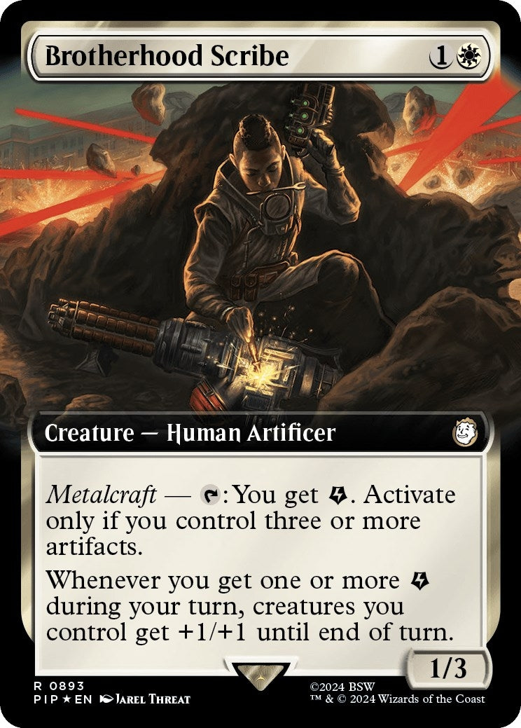 Image for Brotherhood Scribe (Extended Art) (Surge Foil) (Universes Beyond: Fallout) (893) - Magic: The Gathering