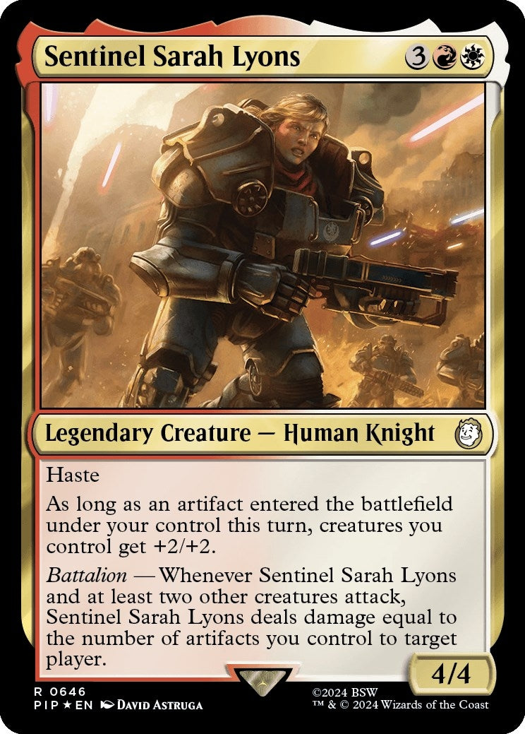 Image for Sentinel Sarah Lyons (Surge Foil) (Universes Beyond: Fallout) (646) - Magic: The Gathering