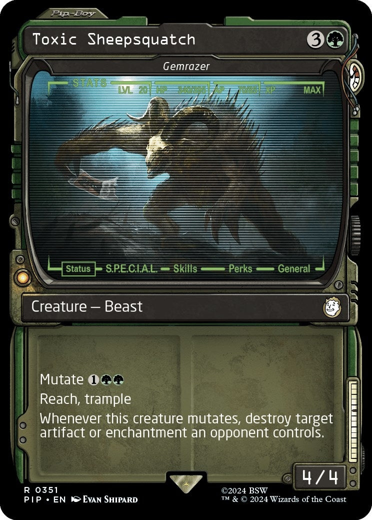 Image for Toxic Sheepsquatch - Gemrazer (Showcase) (Universes Beyond: Fallout) (351) - Magic: The Gathering