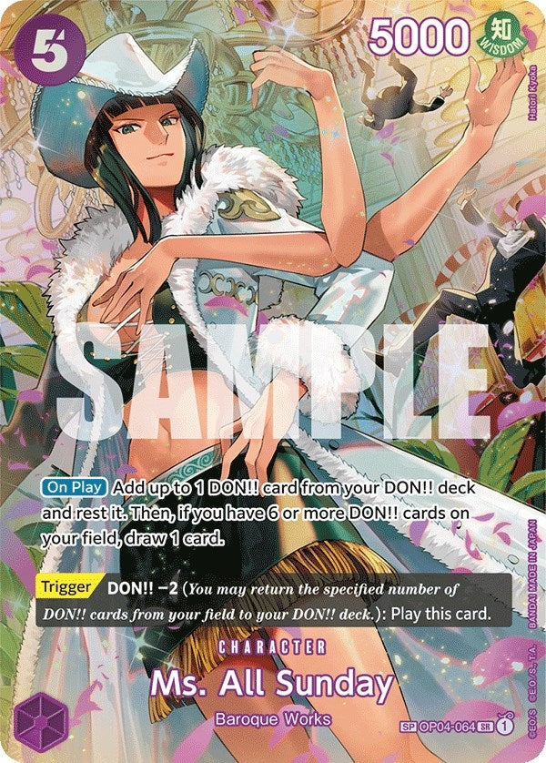Image for Ms. All Sunday (SP) (Wings of the Captain) (OP04-064) - One Piece Card Game