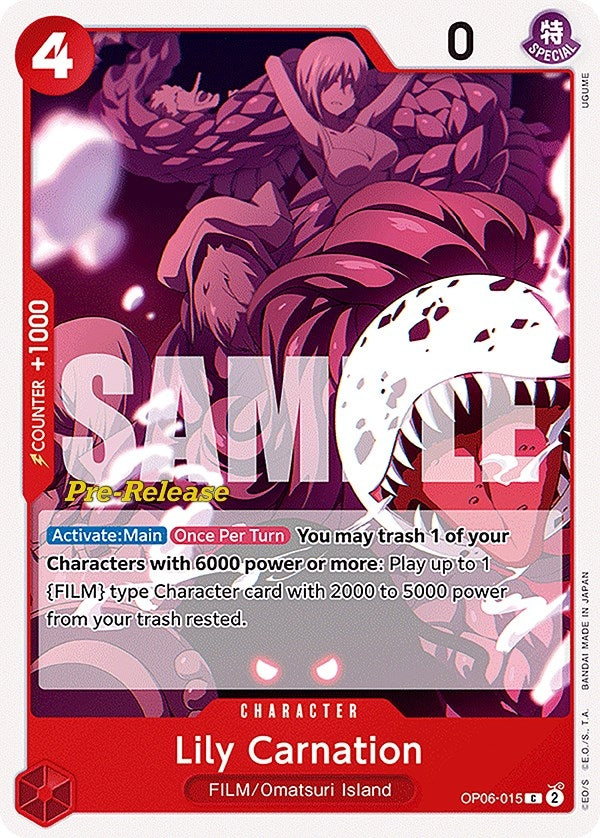 Image for Lily Carnation (Wings of the Captain Pre-Release Cards) (OP06-015) - One Piece Card Game