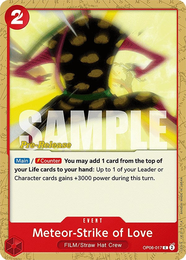 Image for Meteor-Strike of Love (Wings of the Captain Pre-Release Cards) (OP06-017) - One Piece Card Game