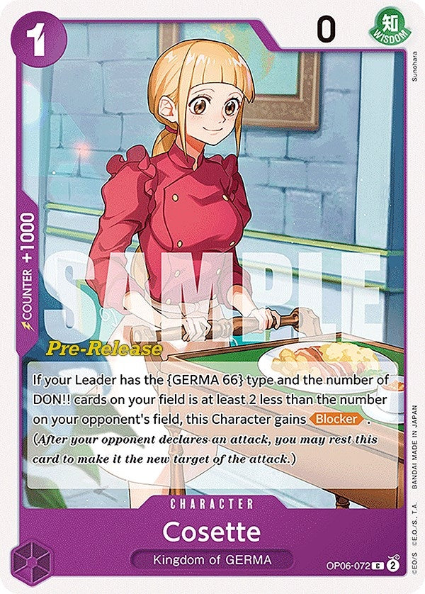 Image for Cosette (Wings of the Captain Pre-Release Cards) (OP06-072) - One Piece Card Game