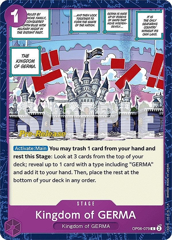 Image for Kingdom of GERMA (Wings of the Captain Pre-Release Cards) (OP06-079) - One Piece Card Game