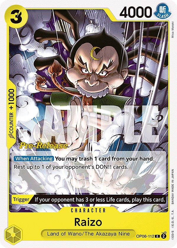 Image for Raizo (Wings of the Captain Pre-Release Cards) (OP06-112) - One Piece Card Game