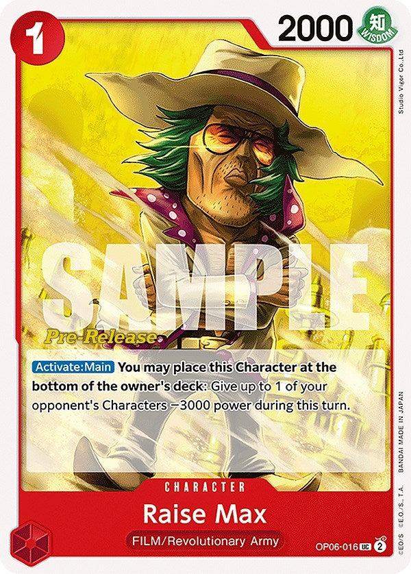 Image for Raise Max (Wings of the Captain Pre-Release Cards) (OP06-016) - One Piece Card Game