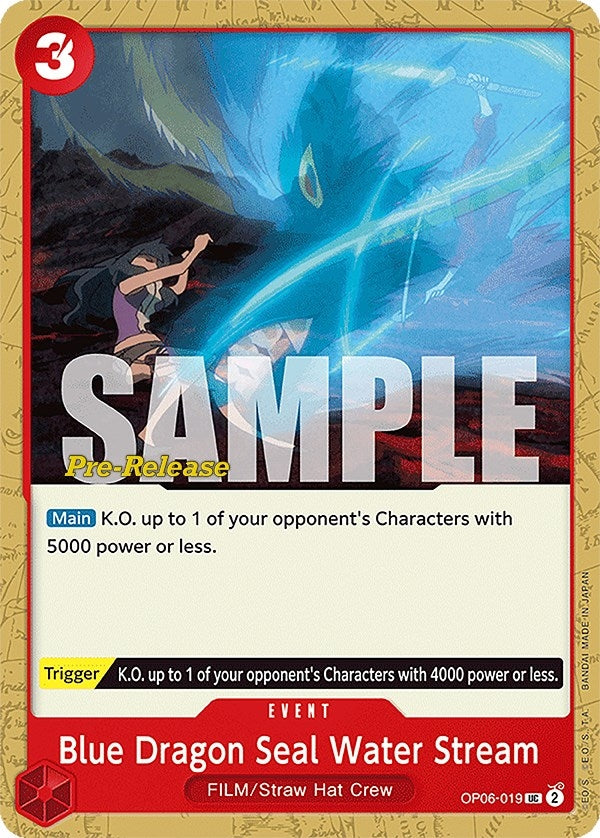 Image for Blue Dragon Seal Water Stream (Wings of the Captain Pre-Release Cards) (OP06-019) - One Piece Card Game