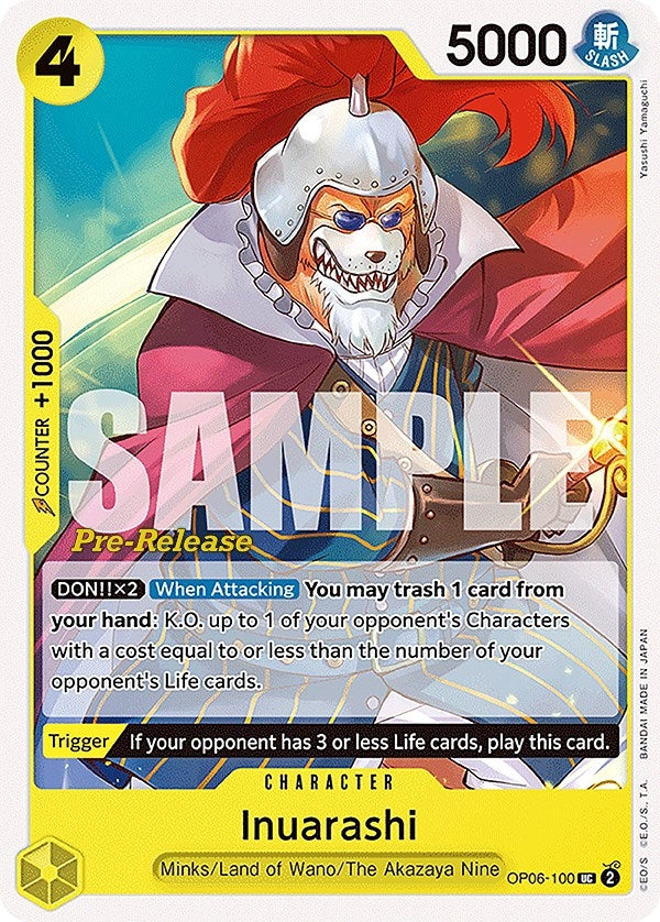 Image for Inuarashi (Wings of the Captain Pre-Release Cards) (OP06-100) - One Piece Card Game