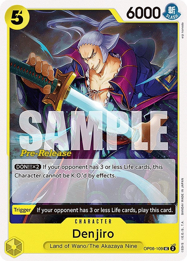 Image for Denjiro (Wings of the Captain Pre-Release Cards) (OP06-109) - One Piece Card Game