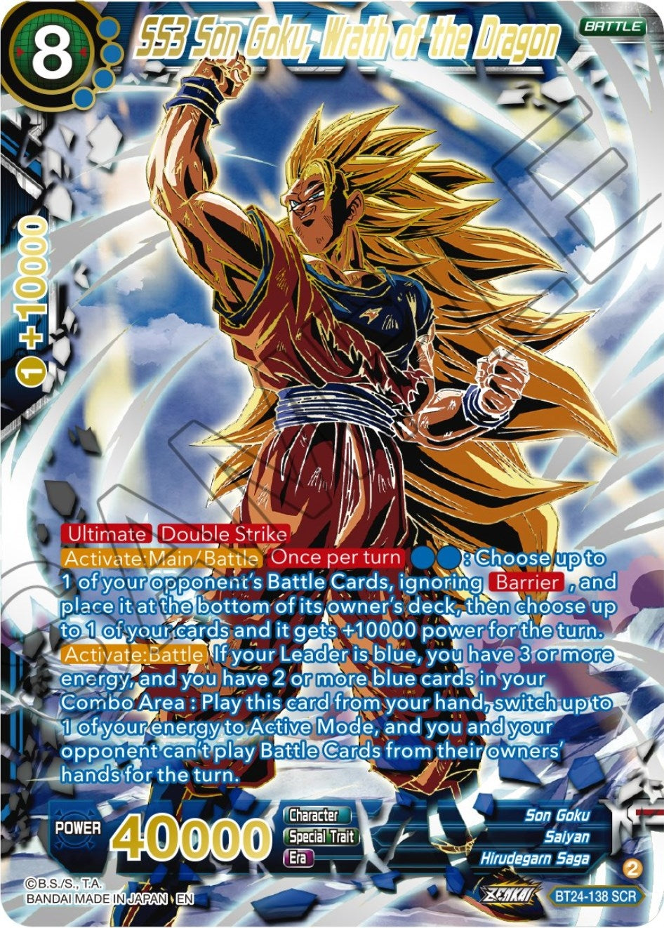 Image for SS3 Son Goku, Wrath of the Dragon (Collector Booster Gold) (Beyond Generations) (BT24-138) - Dragon Ball Super: Masters