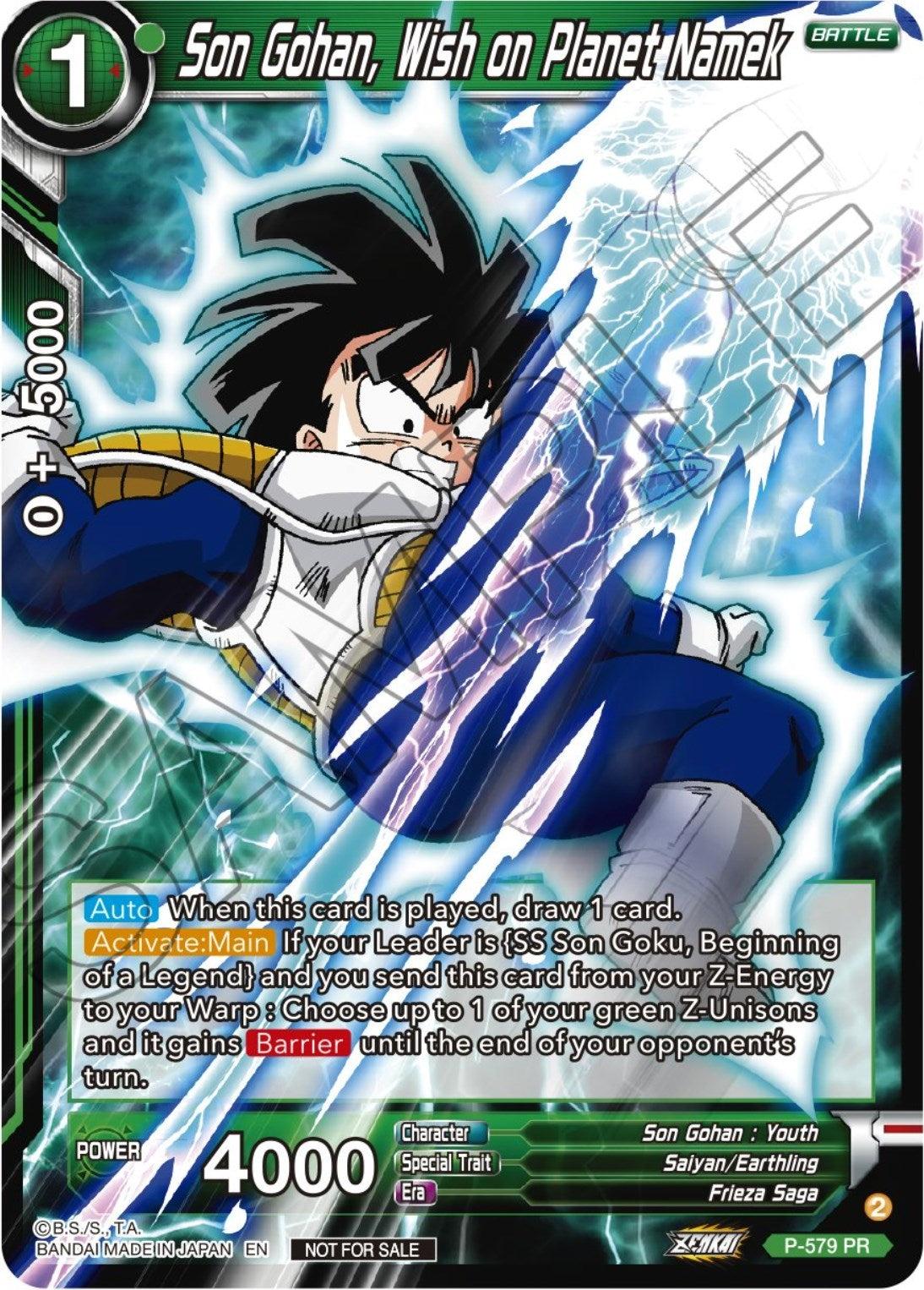 Image for Son Gohan, Wish on Planet Namek (Zenkai Series Tournament Pack Vol.7) (Tournament Promotion Cards) (P-579) - Dragon Ball Super: Masters