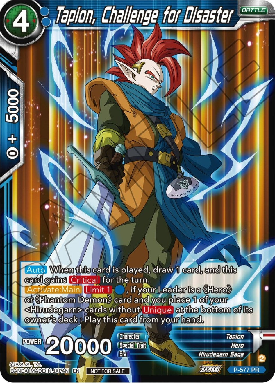 Image for Tapion, Challenge for Disaster (Zenkai Series Tournament Pack Vol.7) (Tournament Promotion Cards) (P-577) - Dragon Ball Super: Masters