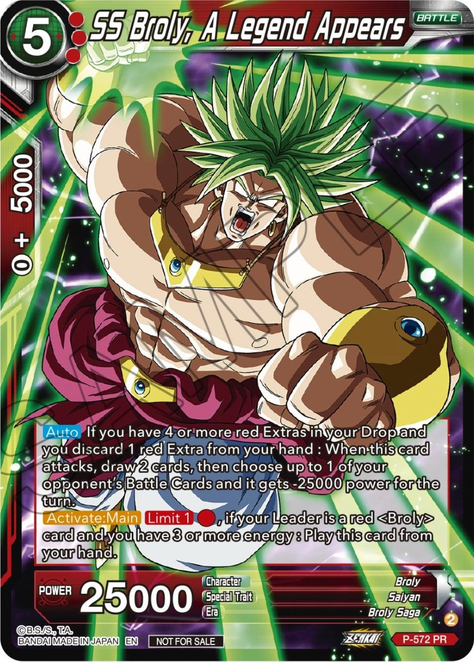Image for SS Broly, A Legend Appears (Zenkai Series Tournament Pack Vol.7) (Tournament Promotion Cards) (P-572) - Dragon Ball Super: Masters