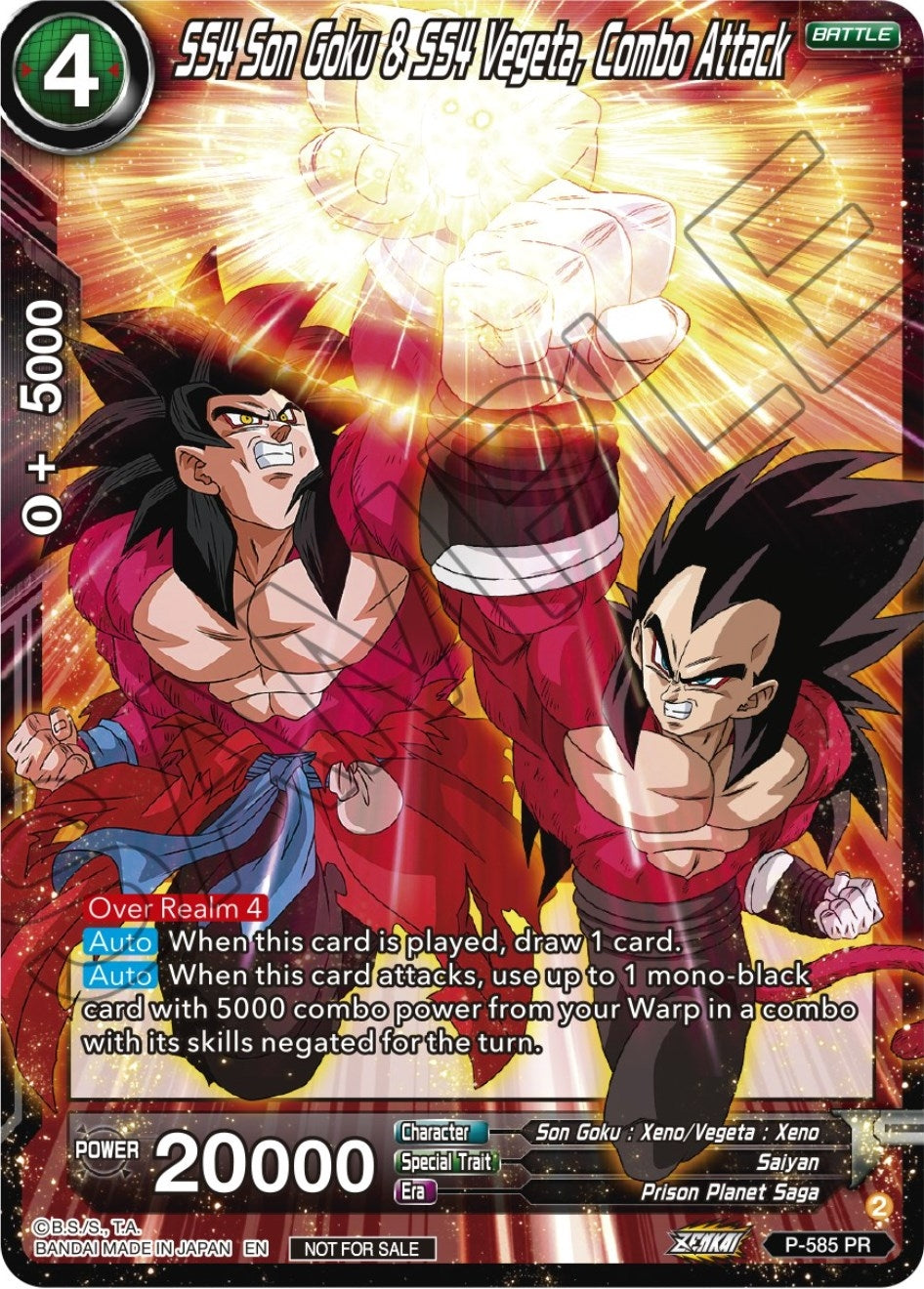 Image for SS4 Son Goku & SS4 Vegeta, Combo Attack (Zenkai Series Tournament Pack Vol.7) (Tournament Promotion Cards) (P-585) - Dragon Ball Super: Masters