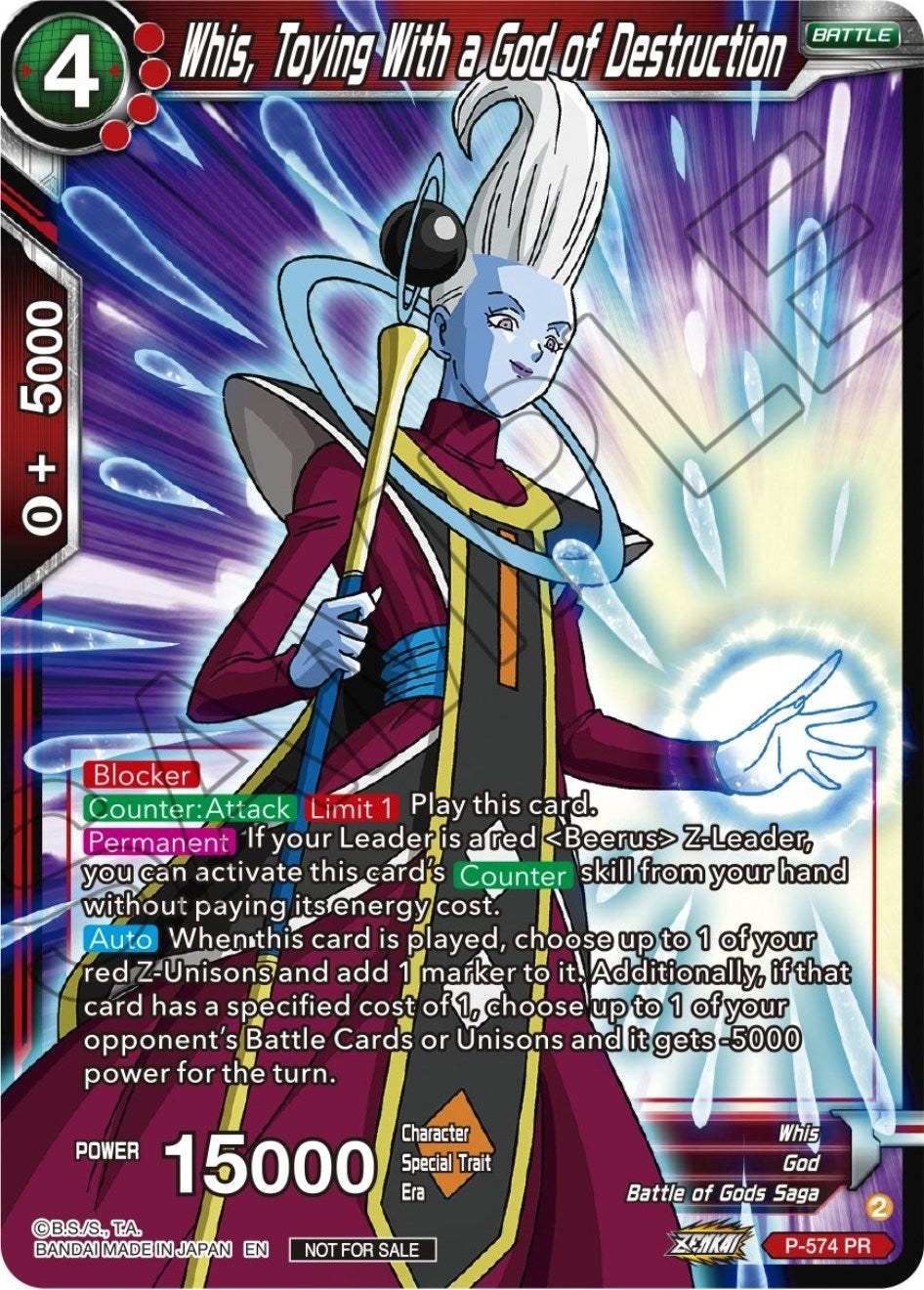 Image for Whis, Toying With a God of Destruction (Zenkai Series Tournament Pack Vol.7) (Tournament Promotion Cards) (P-574) - Dragon Ball Super: Masters