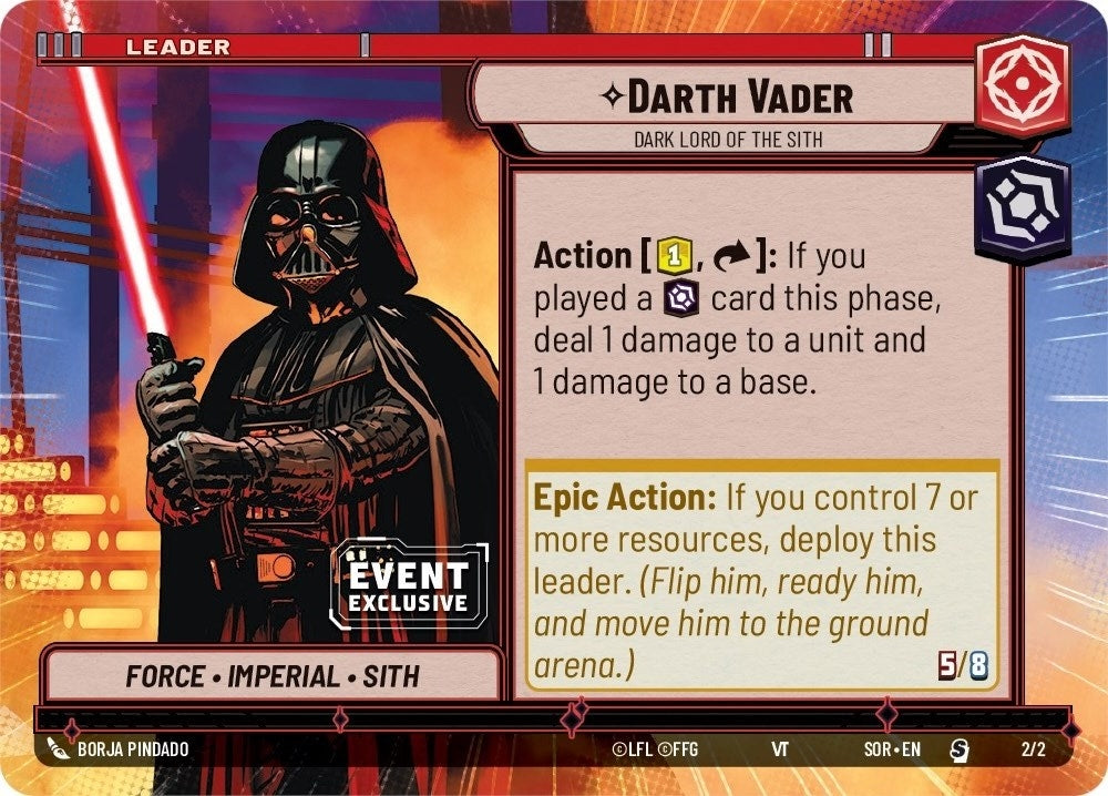 Image for Darth Vader - Dark Lord of the Sith (Hyperspace) (Event Exclusive Promos) (2/2) - Star Wars: Unlimited