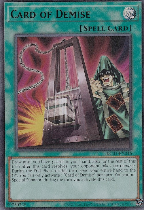 Image for Card of Demise (25th Anniversary Ultimate Kaiba Set) (KC01-EN046) - YuGiOh
